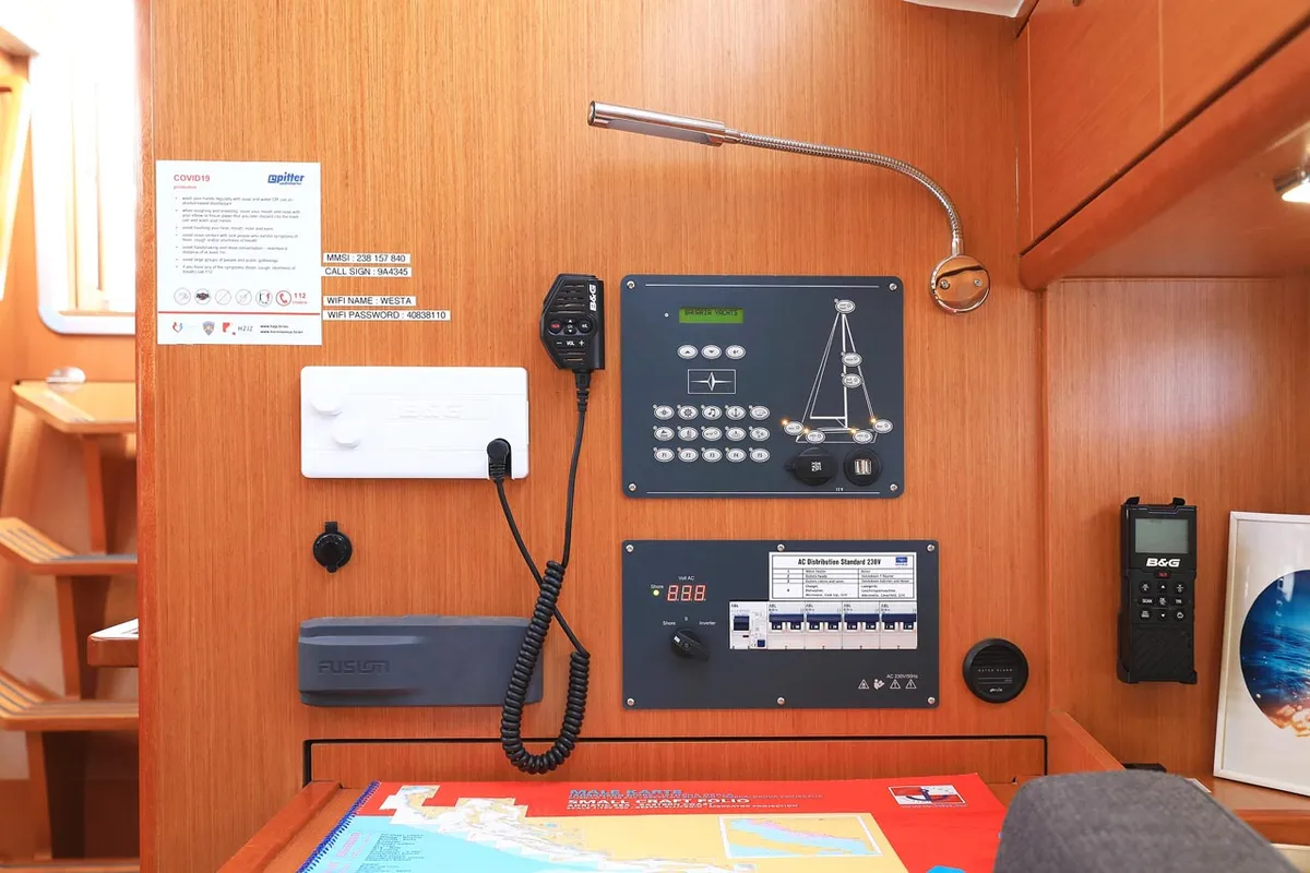 Galley of Westa, a Bavaria Cruiser 37 sailboat at Grad Biograd na Moru, Croatia