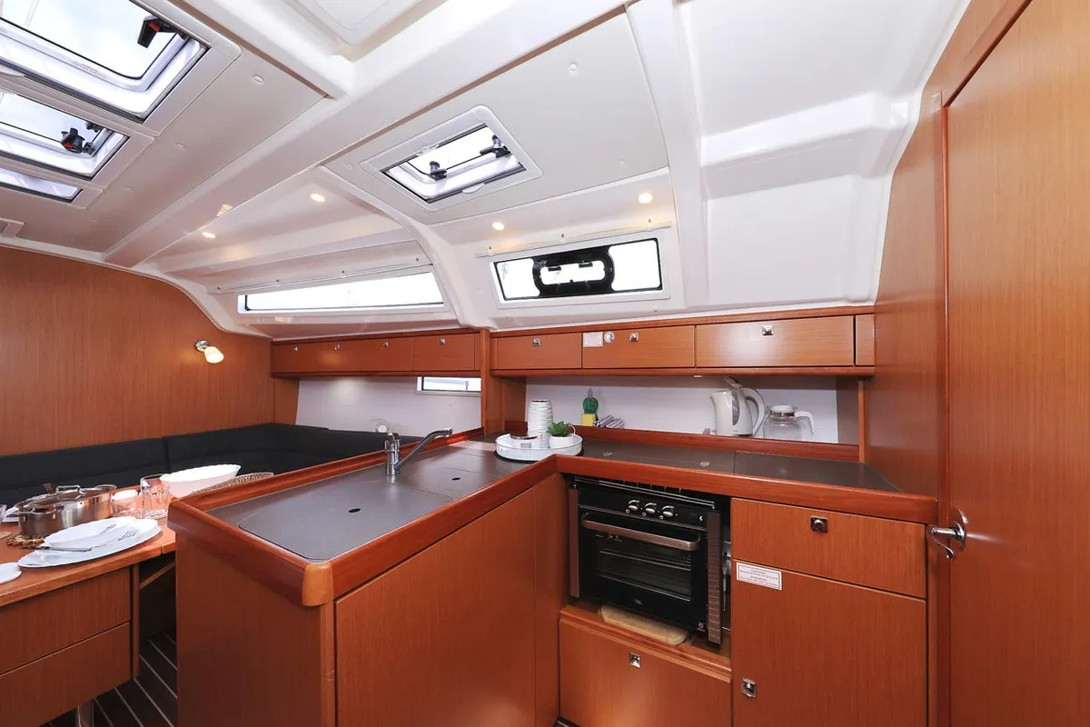 Cabin on Westa, a Bavaria Cruiser 37 sailboat at Grad Biograd na Moru, Croatia