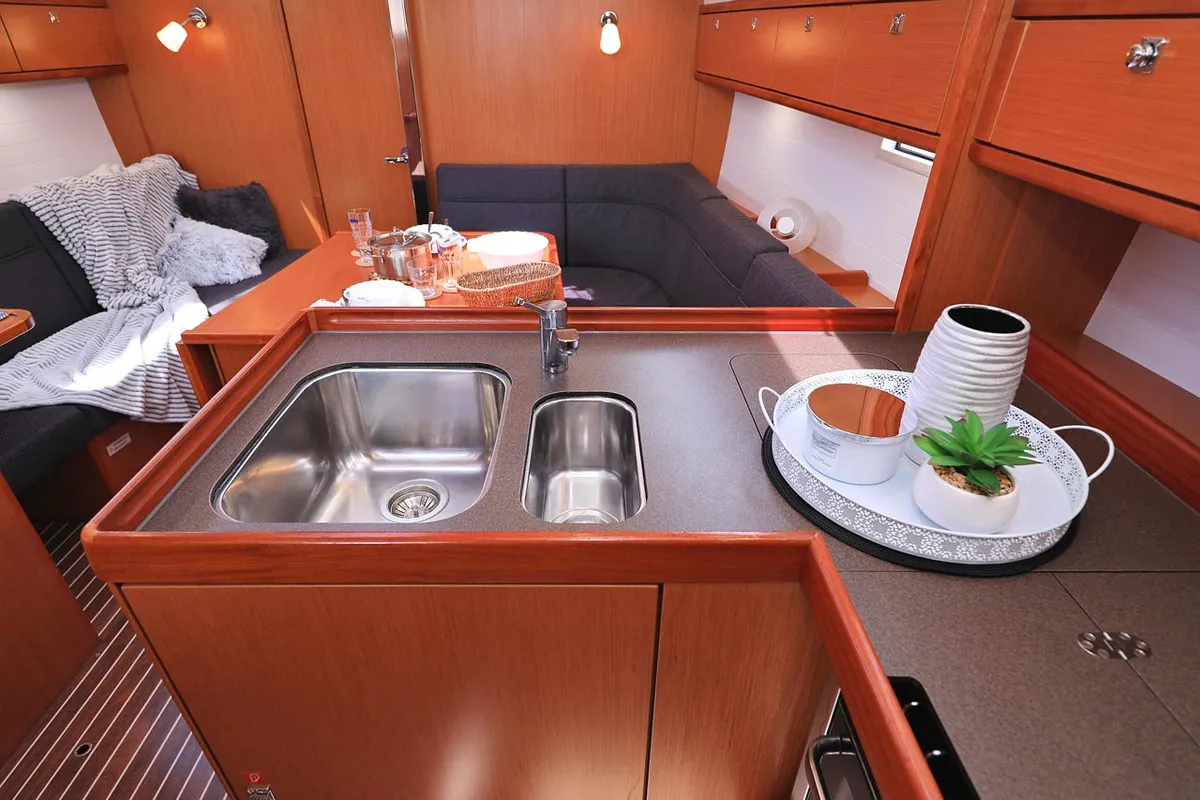 Cabin on Westa, a Bavaria Cruiser 37 sailboat at Grad Biograd na Moru, Croatia