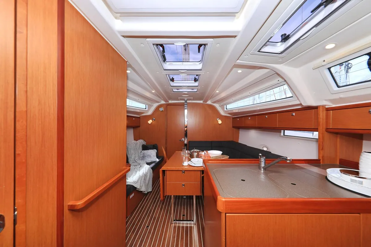 Salon of Westa, a Bavaria Cruiser 37 sailboat at Grad Biograd na Moru, Croatia