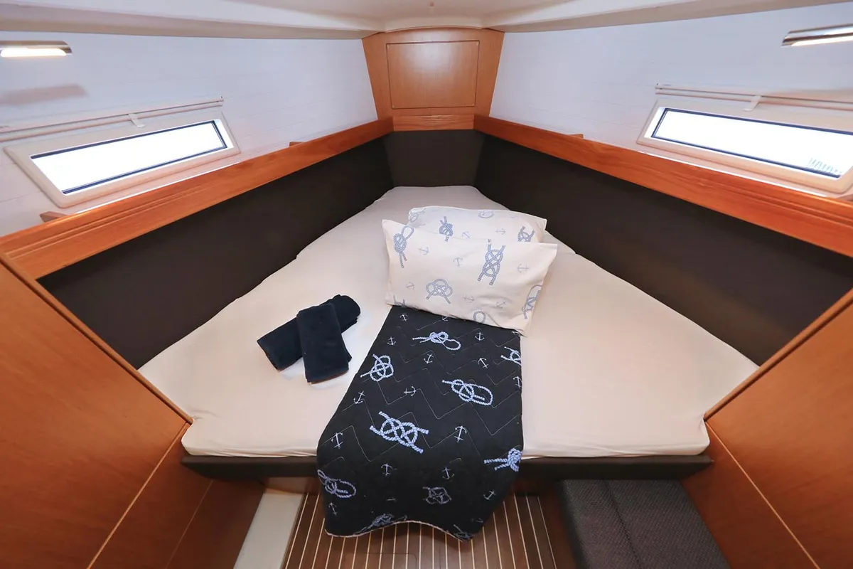 Cabin on Westa, a Bavaria Cruiser 37 sailboat at Grad Biograd na Moru, Croatia