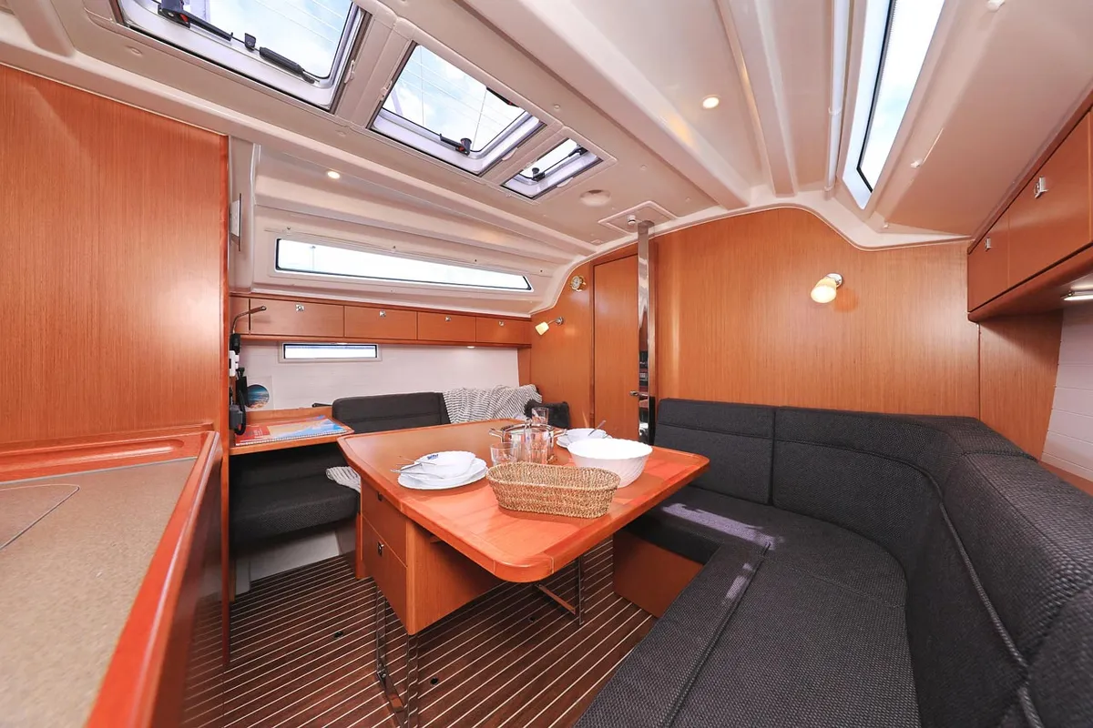 Salon of Westa, a Bavaria Cruiser 37 sailboat at Grad Biograd na Moru, Croatia