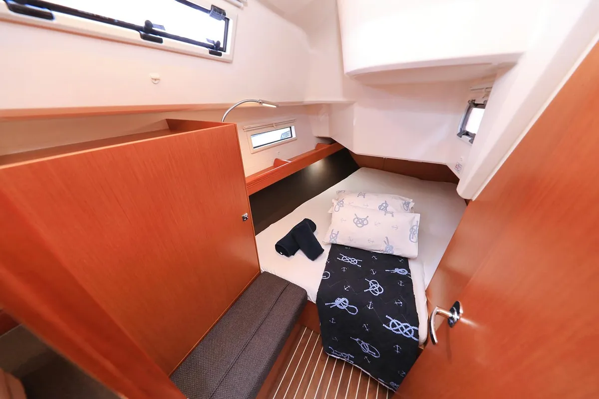 Cabin on Westa, a Bavaria Cruiser 37 sailboat at Grad Biograd na Moru, Croatia