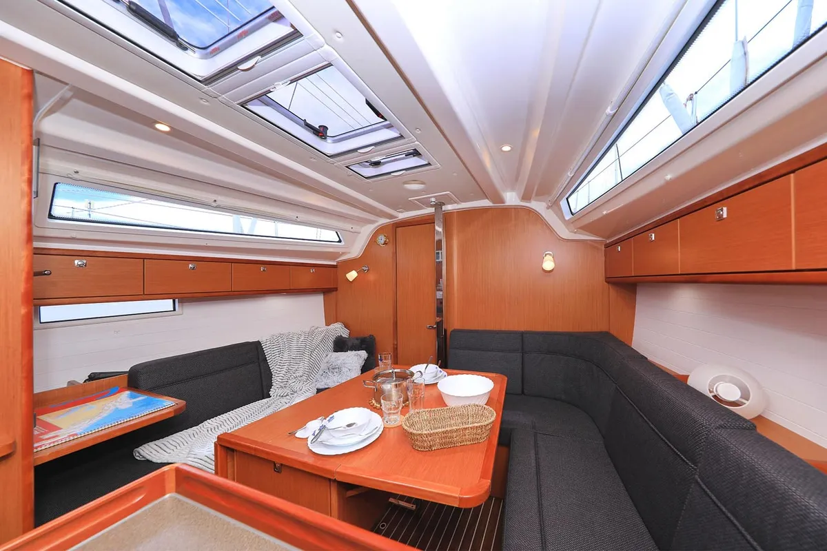 Salon of Westa, a Bavaria Cruiser 37 sailboat at Grad Biograd na Moru, Croatia