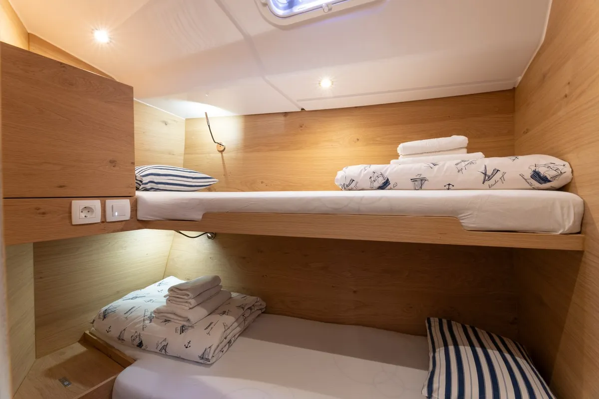 Cabin on Elana, a Elan Impression 45 sailboat at Split, Croatia