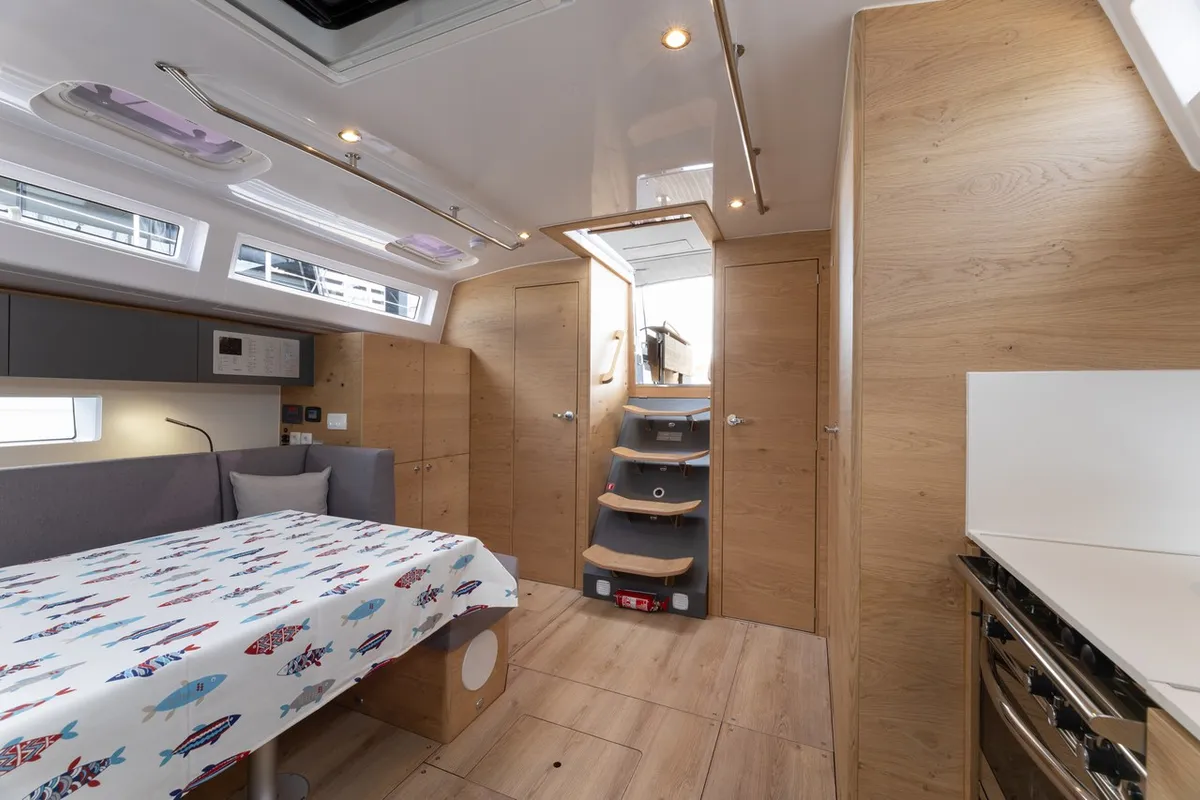 Salon of Elana, a Elan Impression 45 sailboat at Split, Croatia