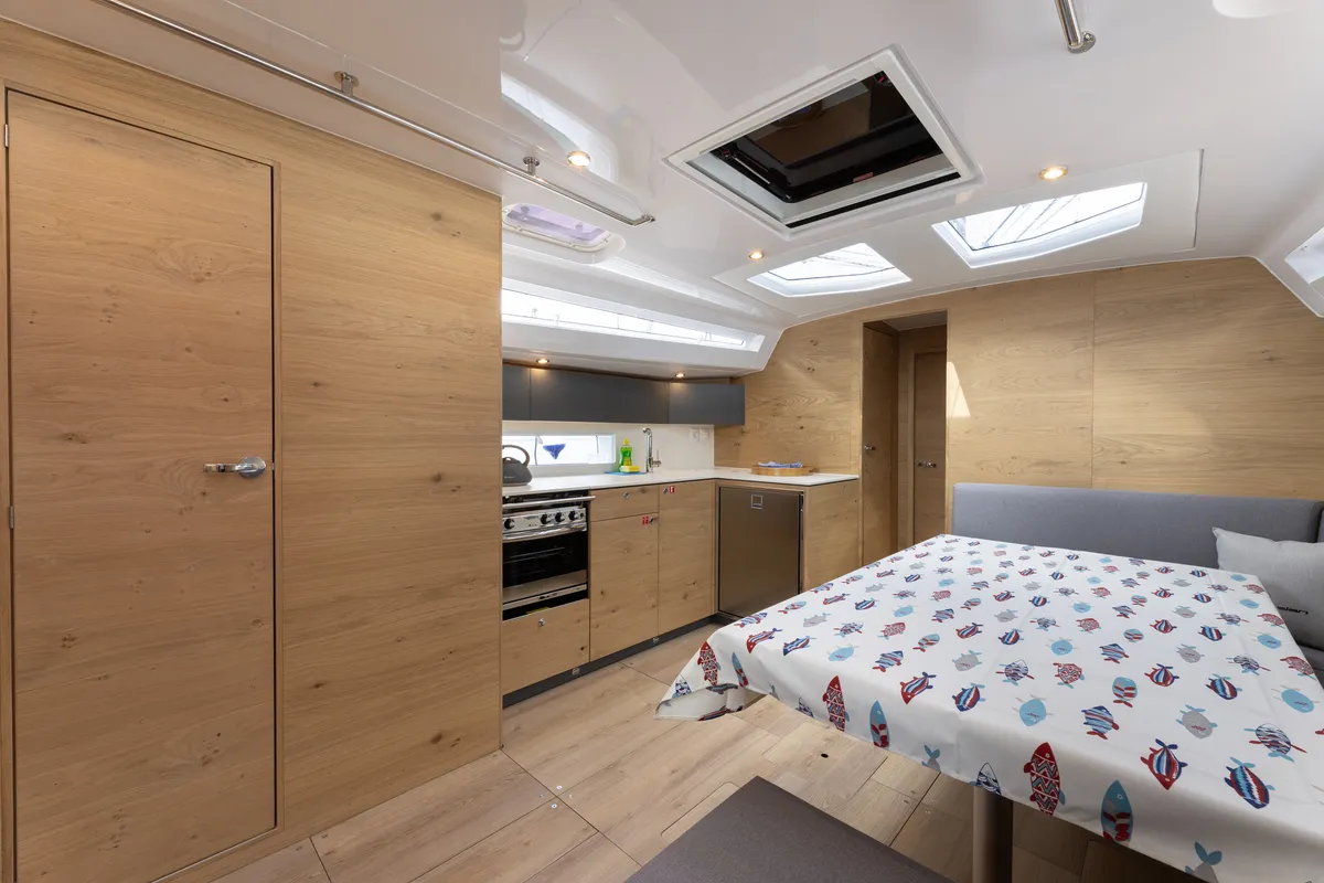 Salon of Elana, a Elan Impression 45 sailboat at Split, Croatia