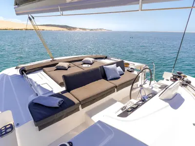 Vuk, a Lagoon 46 catamaran at Seget Donji, Croatia