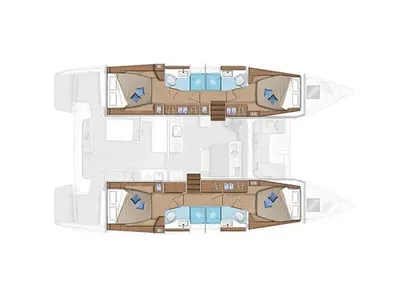 Floor plan of Vuk, a Lagoon 46 catamaran at Seget Donji, Croatia