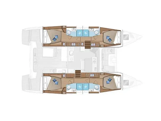 Floor plan of Vuk, a Lagoon 46 catamaran at Seget Donji, Croatia