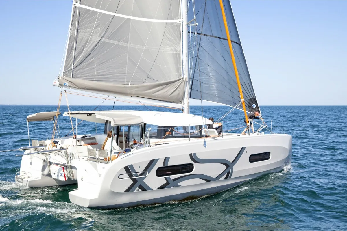 Exterior view of Excess 11, a catamaran at Alameda, United States