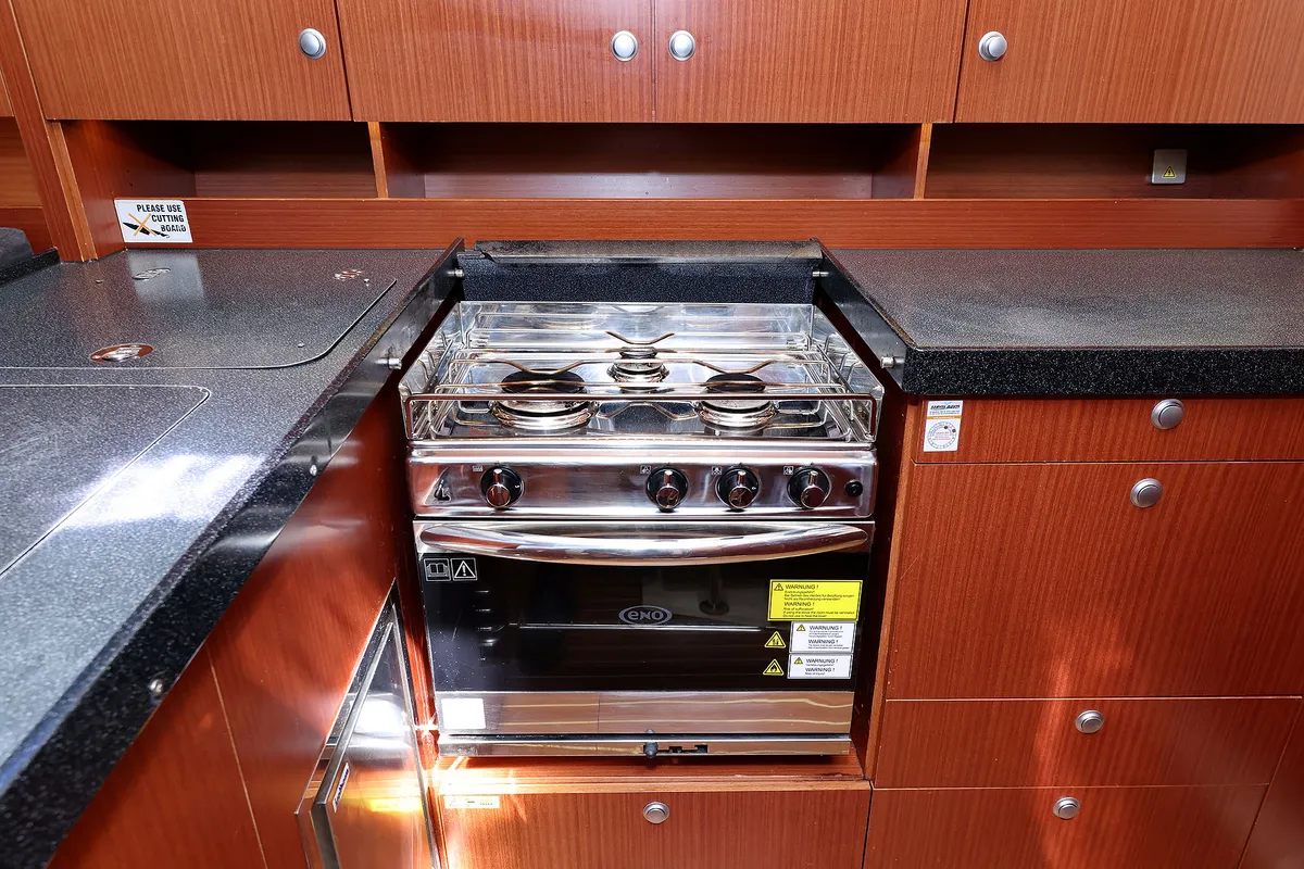 Galley of Audrey, a Hanse 455 sailboat at Dubrovnik, Croatia