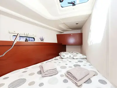 Cabin on Audrey, a Hanse 455 sailboat at Dubrovnik, Croatia