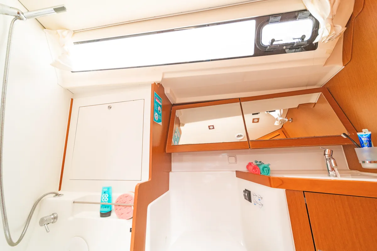 Head on Huschel II, a Beneteau Oceanis 41 sailboat at Kos, Greece