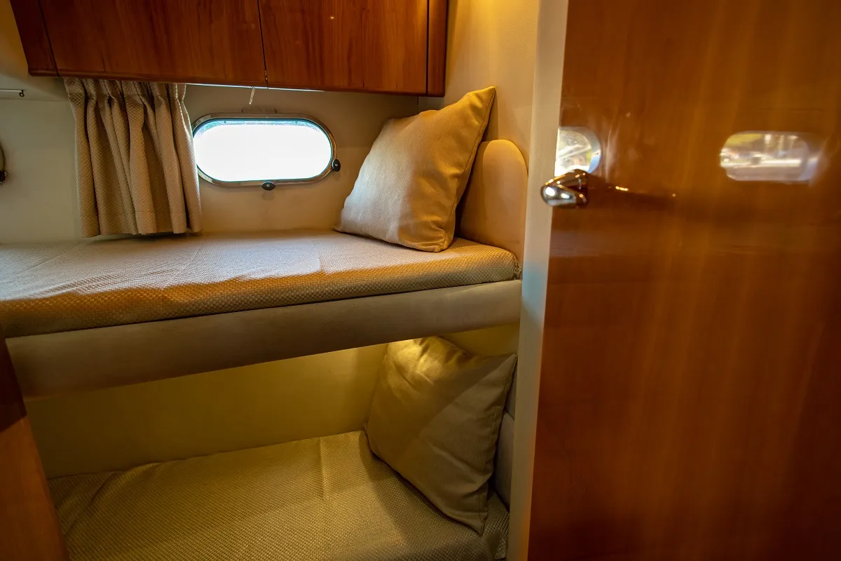 Cabin on Carina, a Princess 45 motor yacht at Athens, Greece
