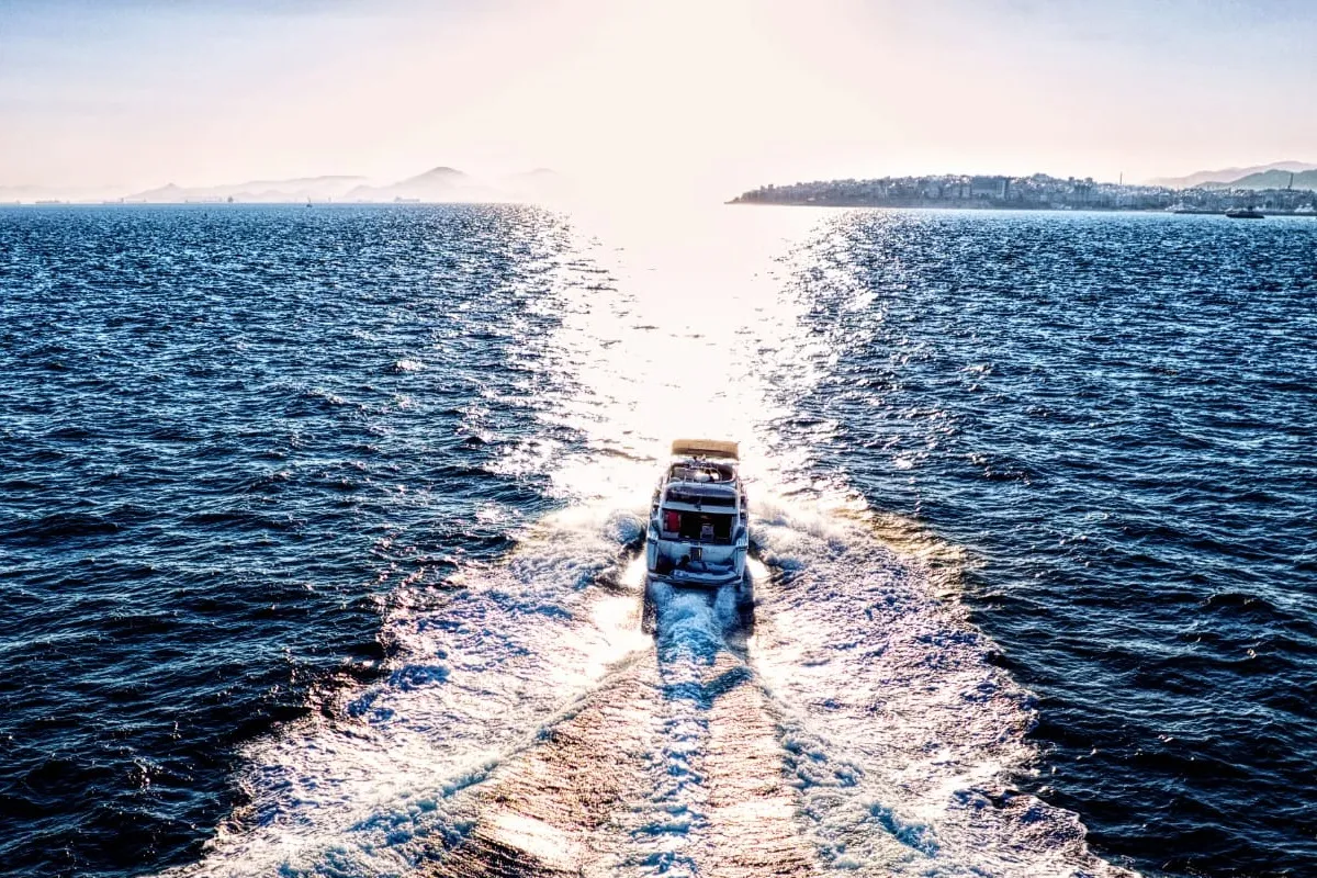 Exterior view of Carina, a Princess 45 motor yacht at Athens, Greece