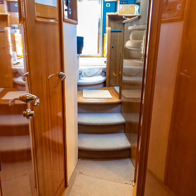 Salon of Carina, a Princess 45 motor yacht at Athens, Greece