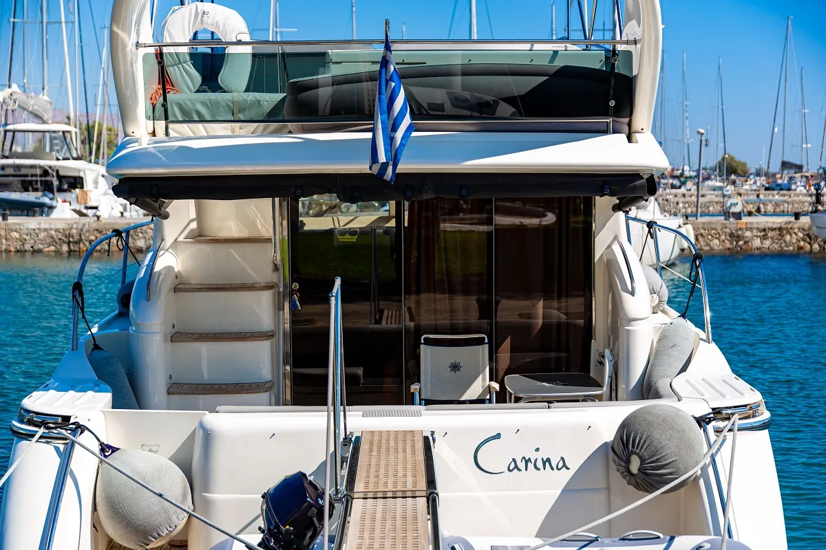 Exterior view of Carina, a Princess 45 motor yacht at Athens, Greece