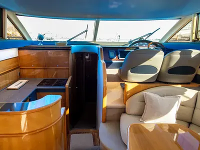 Galley of Carina, a Princess 45 motor yacht at Athens, Greece