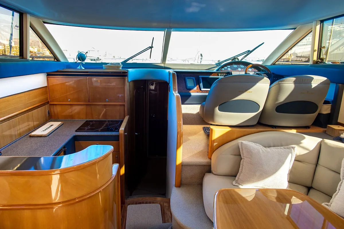 Galley of Carina, a Princess 45 motor yacht at Athens, Greece