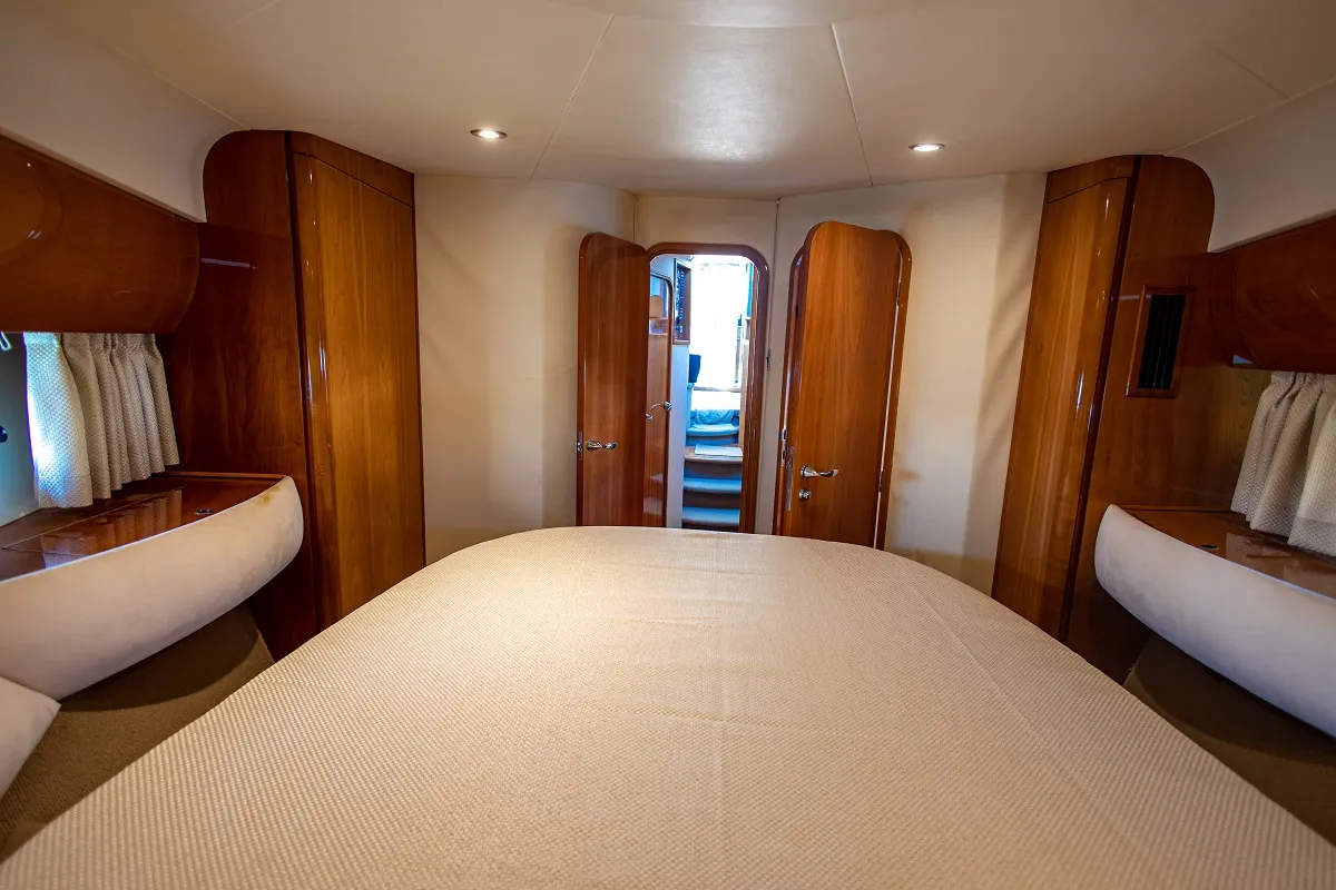Cabin on Carina, a Princess 45 motor yacht at Athens, Greece