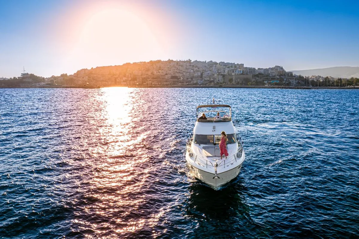 Exterior view of Carina, a Princess 45 motor yacht at Athens, Greece