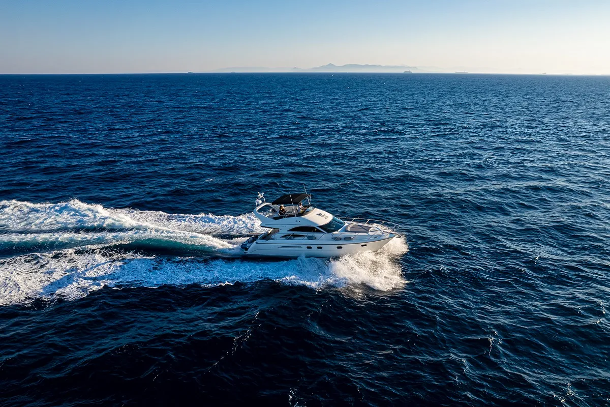 Exterior view of Carina, a Princess 45 motor yacht at Athens, Greece