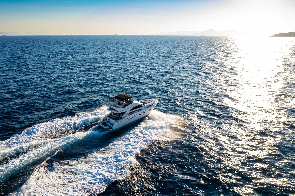 Exterior view of Carina, a Princess 45 motor yacht at Athens, Greece