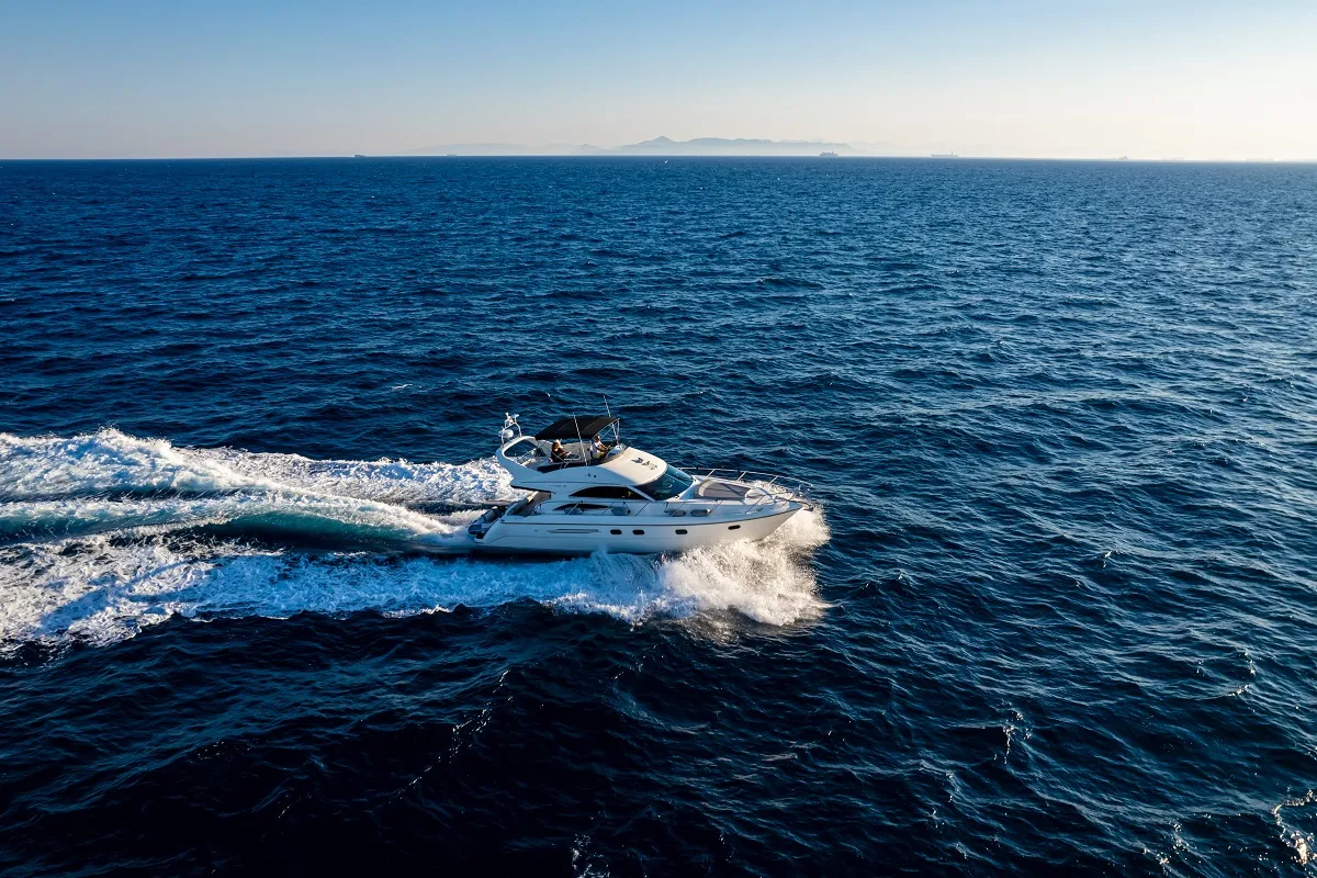 Exterior view of Carina, a Princess 45 motor yacht at Athens, Greece