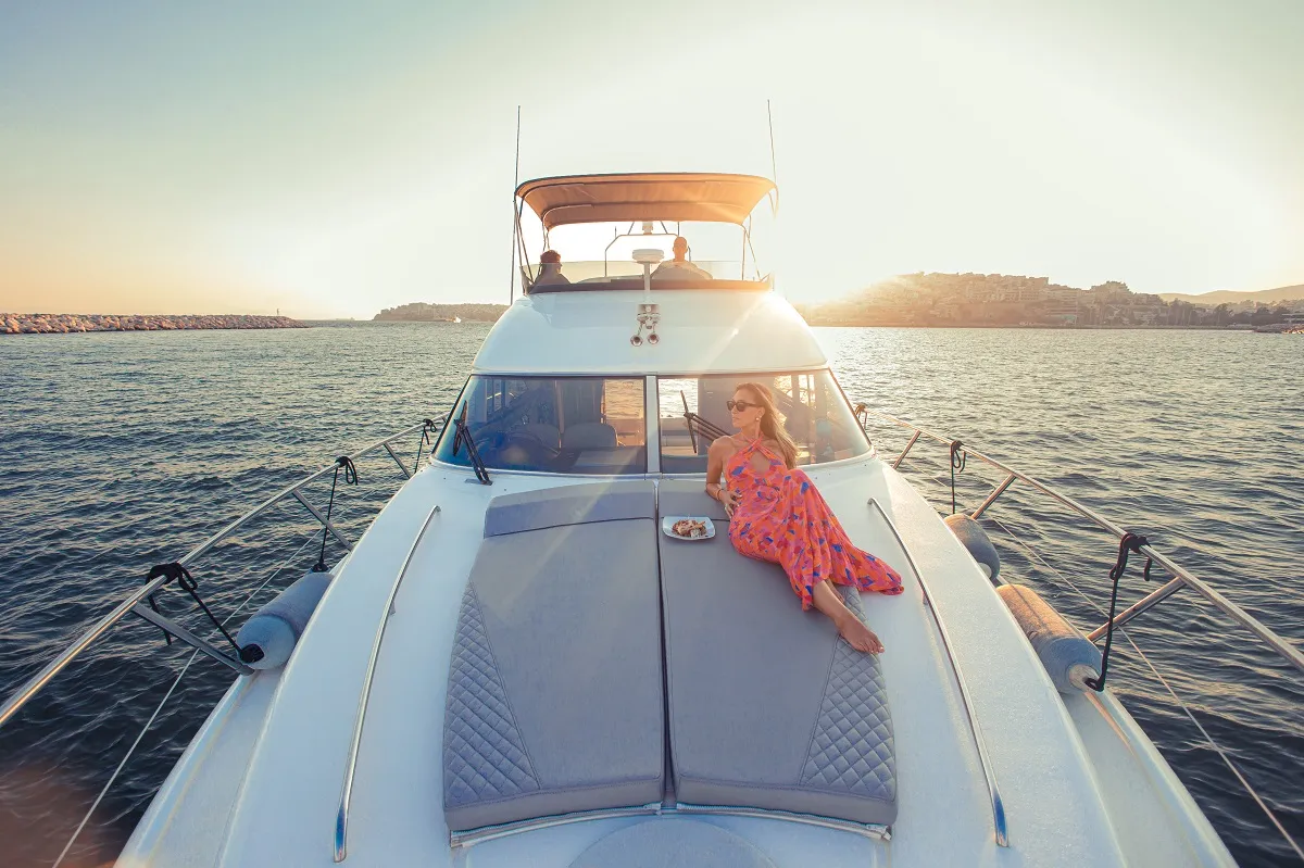 Exterior view of Carina, a Princess 45 motor yacht at Athens, Greece