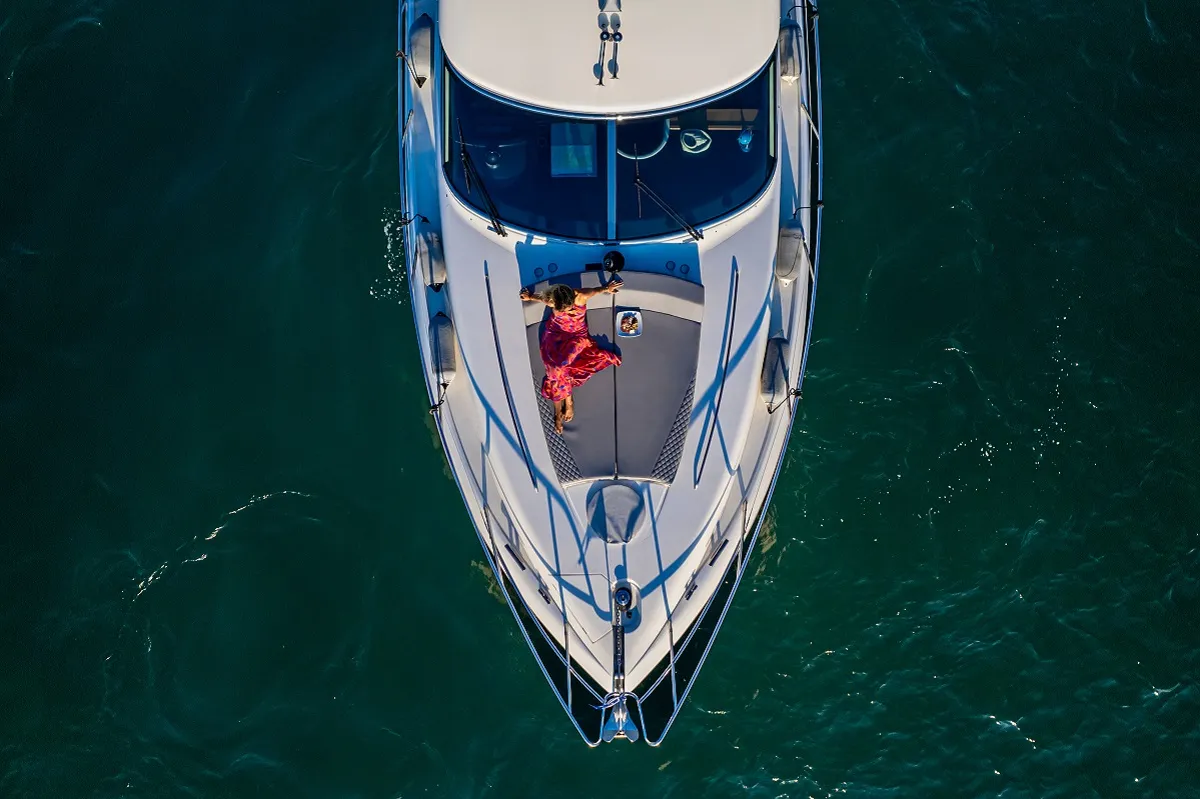 Exterior view of Carina, a Princess 45 motor yacht at Athens, Greece
