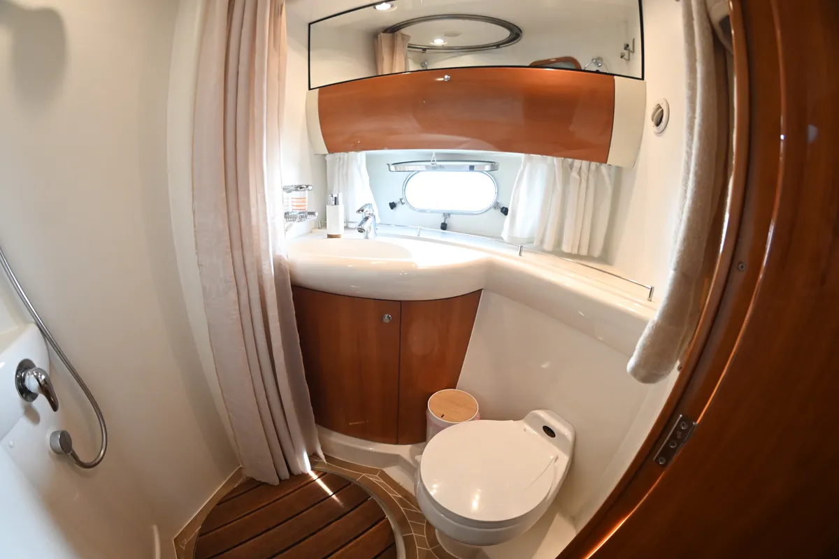 Head on Carina, a Princess 45 motor yacht at Athens, Greece
