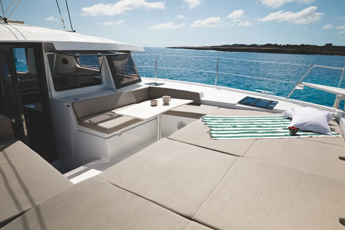 Deck of Zinfandel, a Bali 4.2 catamaran at Pirovac, Croatia