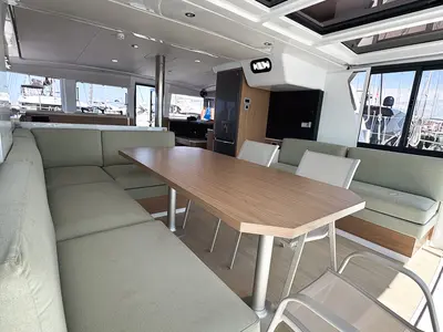 Salon of Zinfandel, a Bali 4.2 catamaran at Pirovac, Croatia