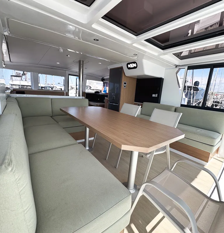 Salon of Zinfandel, a Bali 4.2 catamaran at Pirovac, Croatia