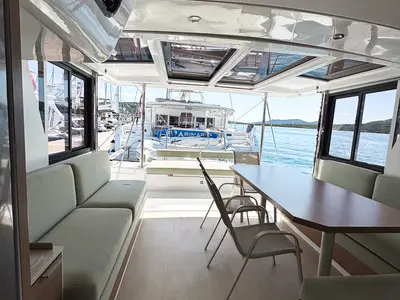 Galley of Zinfandel, a Bali 4.2 catamaran at Pirovac, Croatia