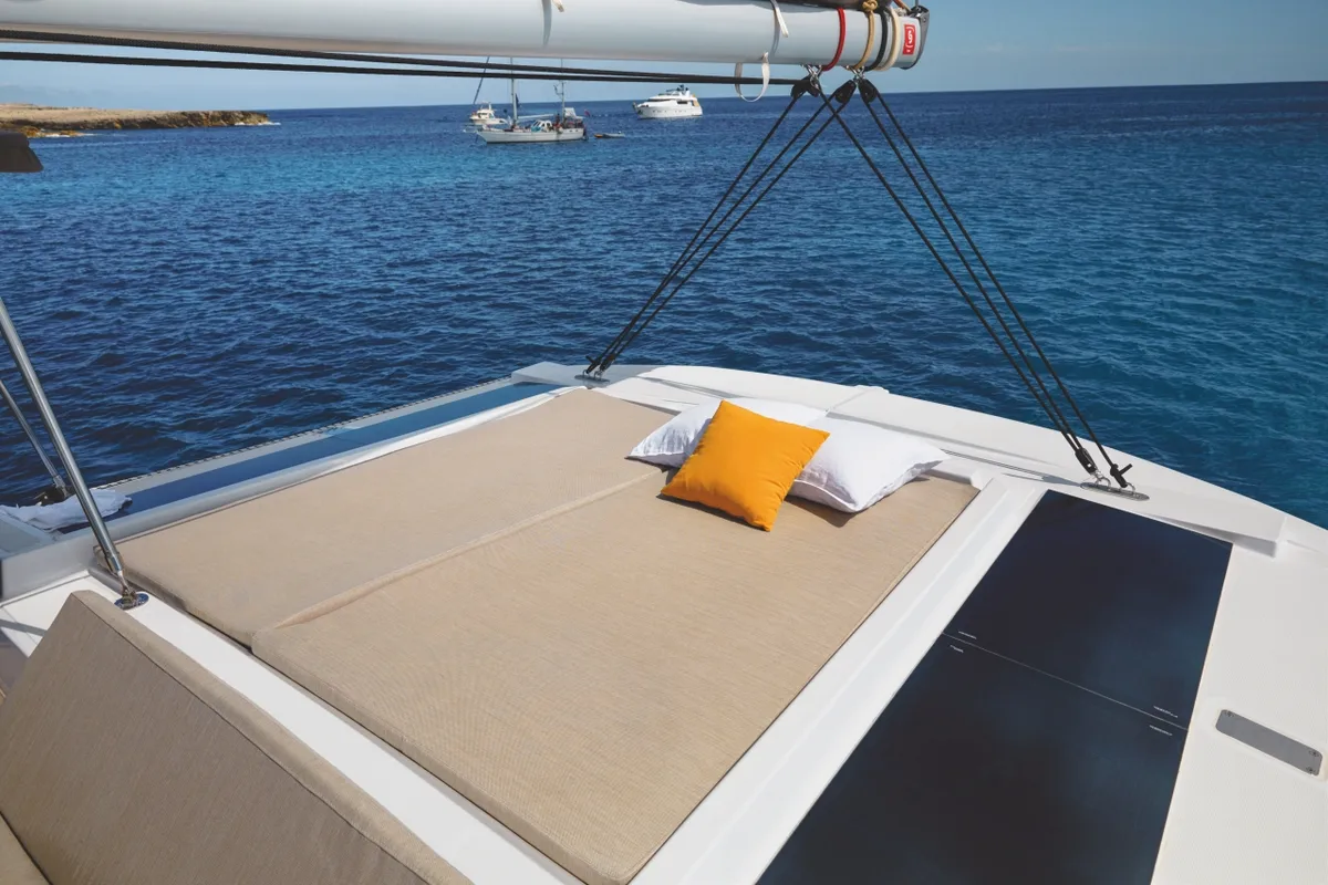 Deck of Zinfandel, a Bali 4.2 catamaran at Pirovac, Croatia
