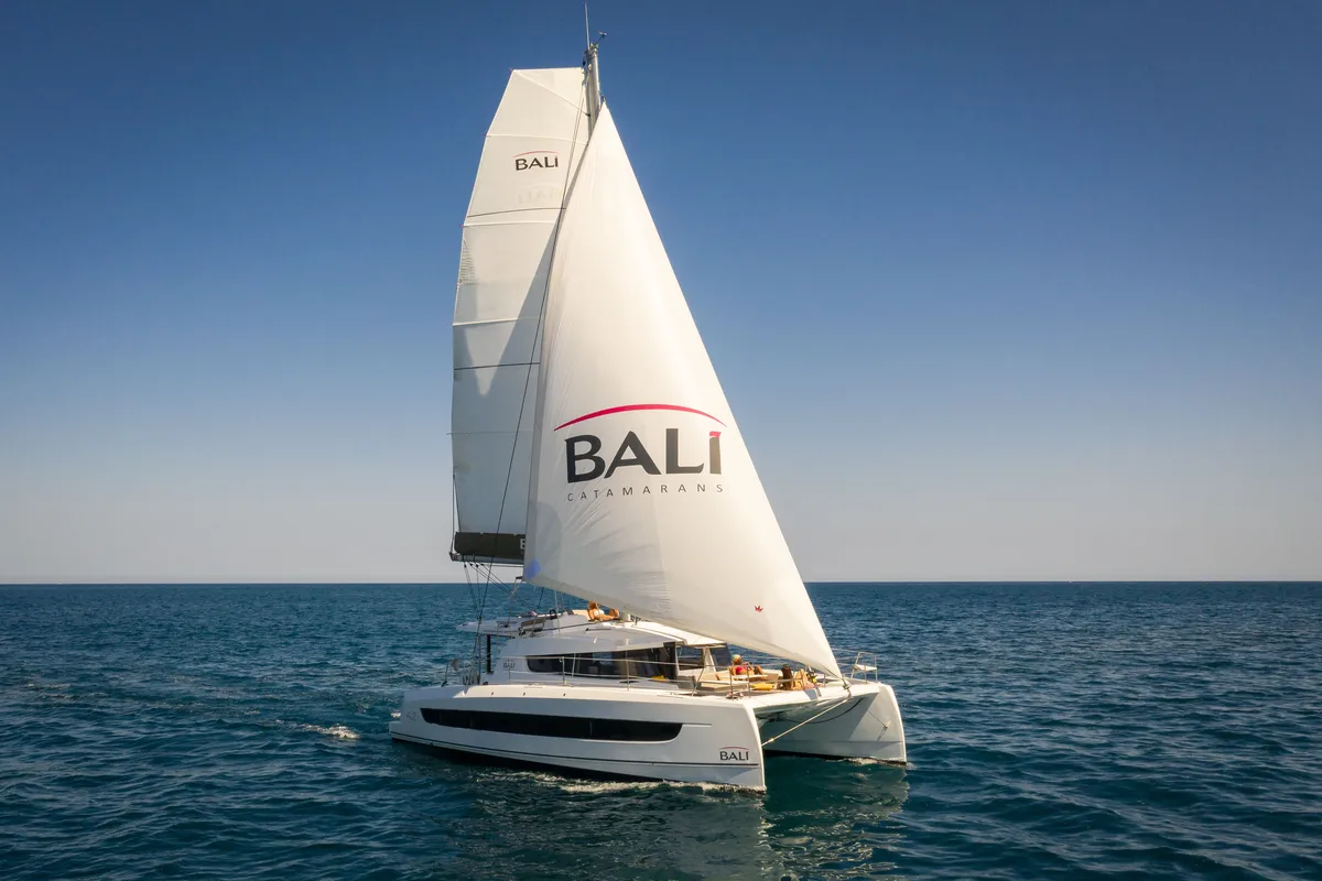 Exterior view of Zinfandel, a Bali 4.2 catamaran at Pirovac, Croatia