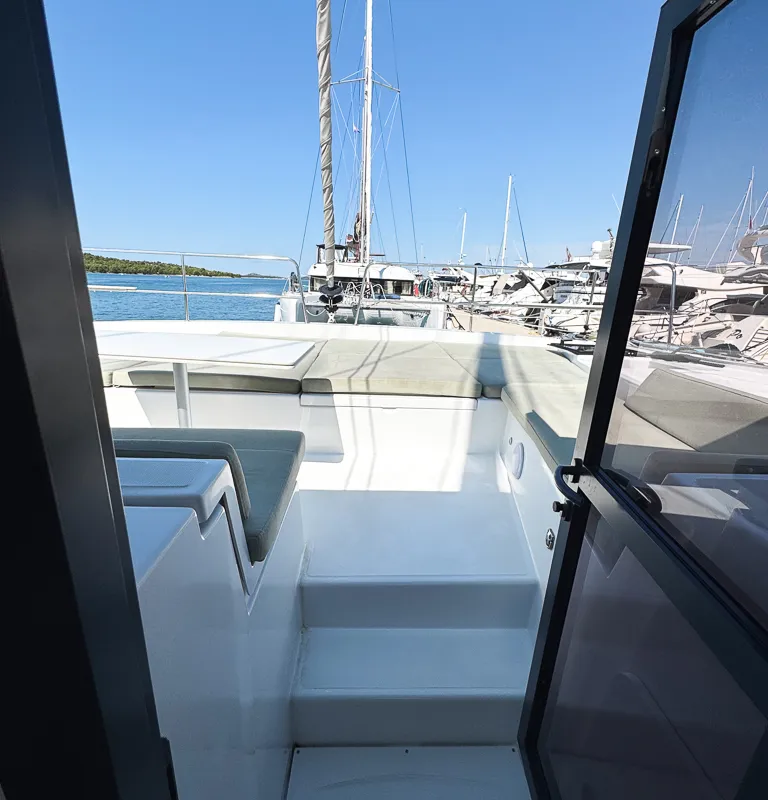 Exterior view of Zinfandel, a Bali 4.2 catamaran at Pirovac, Croatia