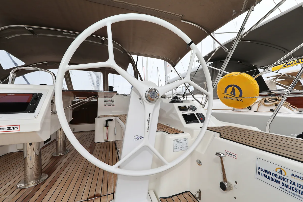 Cockpit of Maupiti, a Bavaria C42 sailboat at Biograd na Moru, Croatia