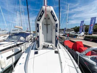 Deck of Oneiros - Comfort line, a Beneteau Oceanis 40.1 sailboat at Olbia, Italy