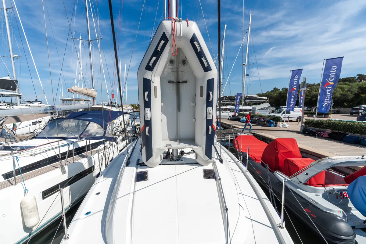 Deck of Oneiros - Comfort line, a Beneteau Oceanis 40.1 sailboat at Olbia, Italy