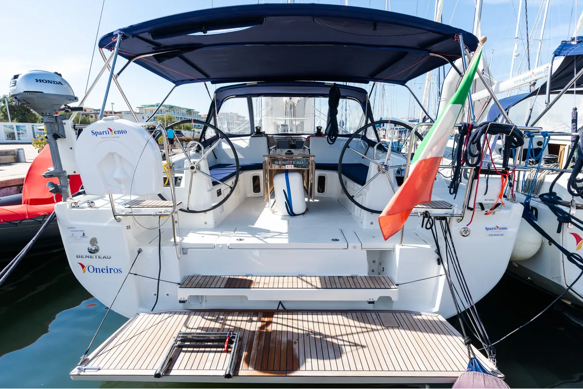 Exterior view of Oneiros - Comfort line, a Beneteau Oceanis 40.1 sailboat at Olbia, Italy