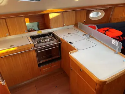 Galley of Aquaholic, a Elan 434 Impression sailboat at Grad Pula, Croatia