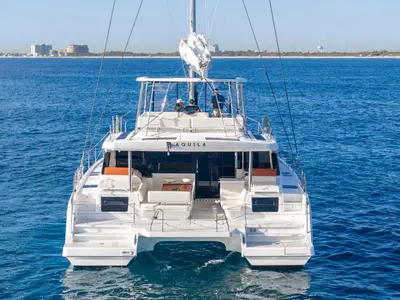 Salon of Renegade, a Aquila 50 Sail catamaran at Parham Town, British Virgin Islands