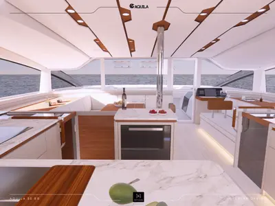 Cabin on Renegade, a Aquila 50 Sail catamaran at Parham Town, British Virgin Islands