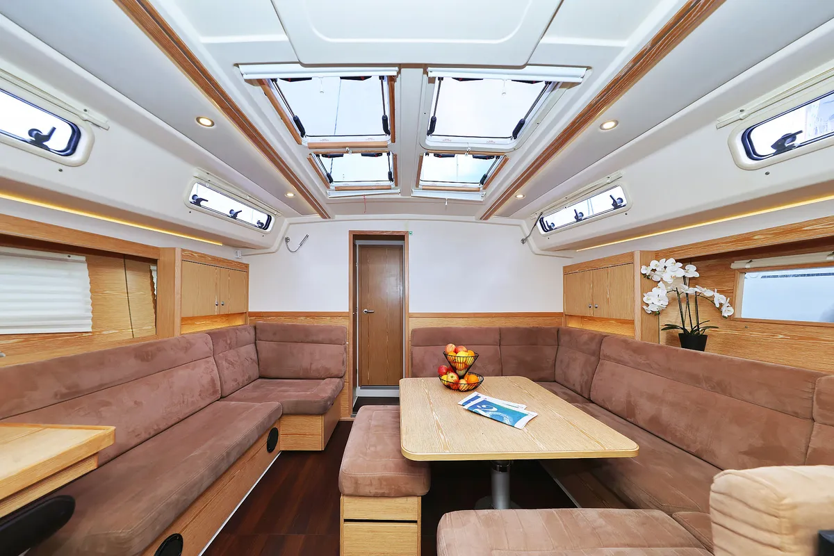 Salon of Seaway, a Hanse 455 sailboat at Grad Biograd na Moru, Croatia