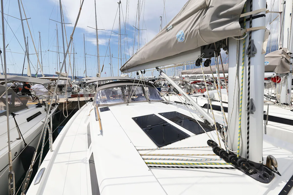 Exterior view of Seaway, a Hanse 455 sailboat at Grad Biograd na Moru, Croatia