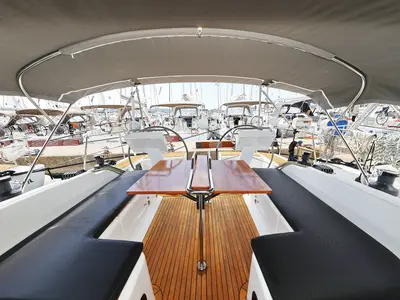Deck of Seaway, a Hanse 455 sailboat at Grad Biograd na Moru, Croatia