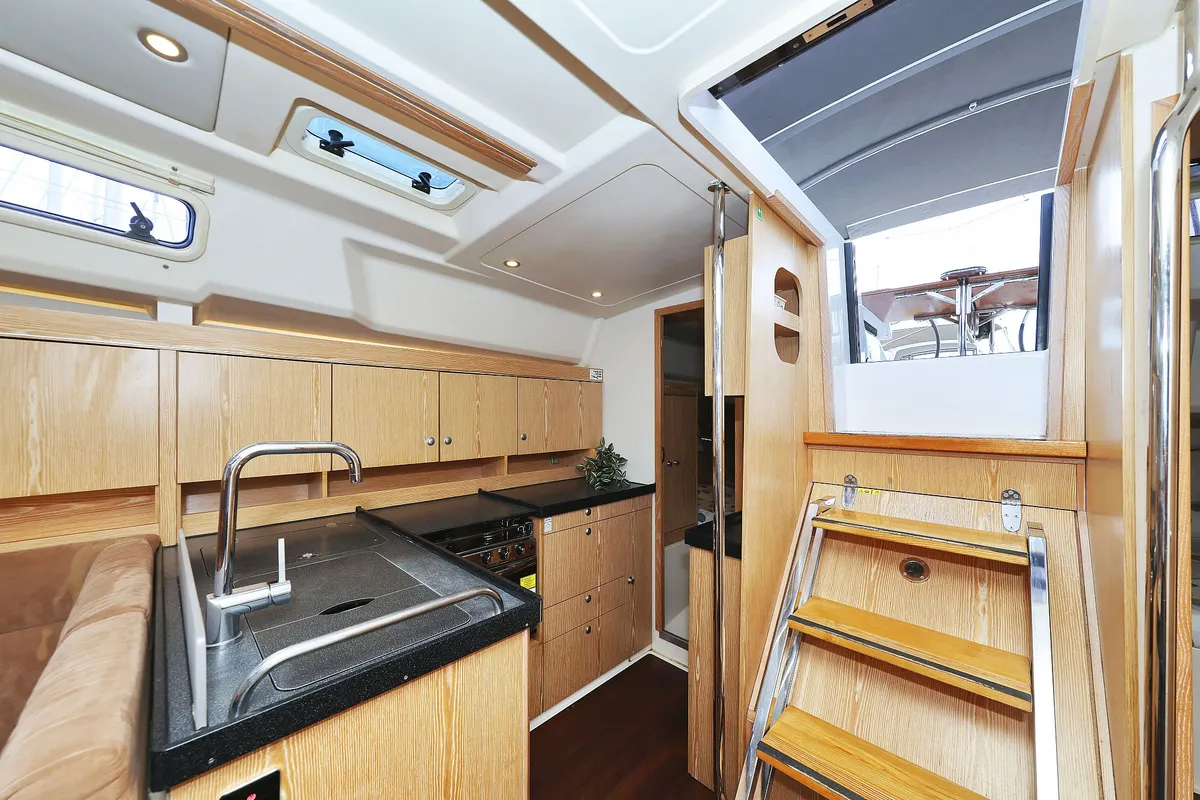 Galley of Seaway, a Hanse 455 sailboat at Grad Biograd na Moru, Croatia